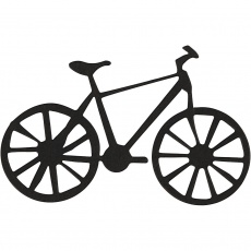 Stanzfigur aus Karton, Fahrrad, Größe 77x48 mm, Schwarz, 10 Stk/ 1 Pck