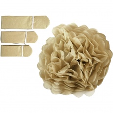 Seidenpapier-Pompons, D 20+24+30 cm, 16 g, Gold, 3 Stk/ 1 Pck