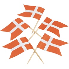 Kuchenflagge, H 6,5 cm, Größe 4,1x2,9 cm, 100 Stk/ 1 Pck