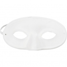 Halbmaske, H 9,5 cm, B 18,5 cm, Weiß, 10 Stk/ 1 Pck