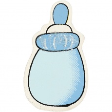 Milchflasche, Größe 22x37 mm, Dicke 1,7 mm, Glitter, Hellblau, 10 Stk/ 1 Pck