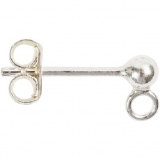 Ohrstecker-Stift, L 13 mm, Silber, 10 Stk/ 1 Pck