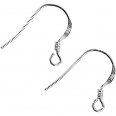 Ohrring-Haken, L 14 mm, Silber, 10 Stk/ 1 Pck