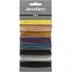 Baumwollband, Dicke 1 mm, Sortierte Farben, 8x5 m/ 1 Pck