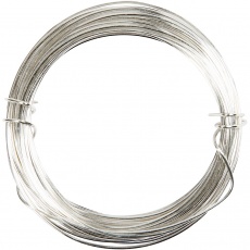 Silberdraht, Dicke 0,6 mm, Versilbert, 10 m/ 1 Rolle