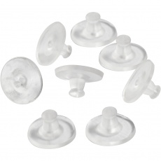Ohrring-Fixierung, D 10 mm, Transparent, 10 Paar/ 1 Pck