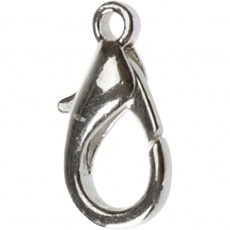 Karabinerhaken, L 18 mm, Versilbert, 4 Stk/ 1 Pck