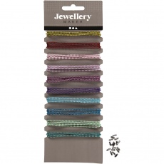 Farbige Perlenkette, D 1,5 mm, Sortierte Farben, 10x80 cm/ 1 Pck