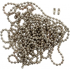 Kugelkette, D 1,5 mm, Versilbert, 3 m/ 1 Rolle