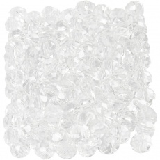 Glasschliffperlen, Größe 3x4 mm, Lochgröße 0,8 mm, Kristall, 100 Stk/ 1 Pck