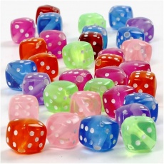 Würfel-Perlen, Größe 7x7 mm, Lochgröße 1,5 mm, 105 g, 125 ml/ 1 Pck