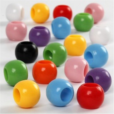 Pony-Perlen, D 10 mm, Lochgröße 4,5 mm, 65 g, 110 ml/ 1 Pck