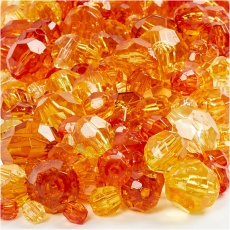 Facettenperlen, Größe 4-12 mm, Lochgröße 1-2,5 mm, Gelb (32227), 250 g/ 1 Pck