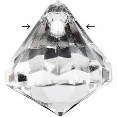 Prisma aus Acryl, Größe 17x16 mm, Lochgröße 1,2 mm, Glänzend transparent, 43 Stk/ 1 Pck