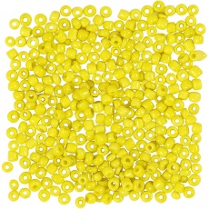 Rocailleperlen, D 3 mm, Größe 8/0, Lochgröße 0,6-1,0 mm, Gelb, 25 g/ 1 Pck
