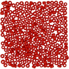 Rocailleperlen, D 3 mm, Größe 8/0, Lochgröße 0,6-1,0 mm, Dunkelrot, 25 g/ 1 Pck