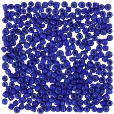 Rocailleperlen, D 3 mm, Größe 8/0 , Lochgröße 0,6-1,0 mm, Blau, 25 g/ 1 Pck