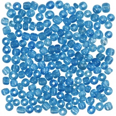 Rocailleperlen, D 4 mm, Größe 6/0, Lochgröße 0,9-1,2 mm, Türkis transparent, 25 g/ 1 Pck