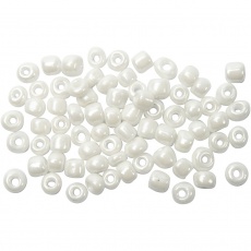 Rocailleperlen, D 4 mm, Größe 6/0, Lochgröße 0,9-1,2 mm, Perlmutt, 500 g/ 1 Pck