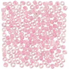 Rocailleperlen, D 4 mm, Größe 6/0, Lochgröße 0,9-1,2 mm, Rosa, 25 g/ 1 Pck
