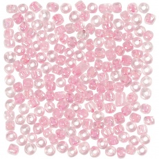 Rocailleperlen, D 4 mm, Größe 6/0 , Lochgröße 0,9-1,2 mm, Rosa, 25 g/ 1 Pck