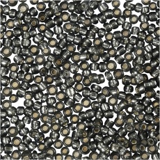 Rocailleperlen, D 1,7 mm, Größe 15/0, Lochgröße 0,5-0,8 mm, Graugrün, 25 g/ 1 Pck
