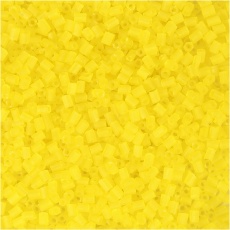 Rocaille Seed Beads 2-cut, D 1,7 mm, Größe 15/0 , Lochgröße 0,5 mm, Transparent Gelb, 25 g/ 1 Pck