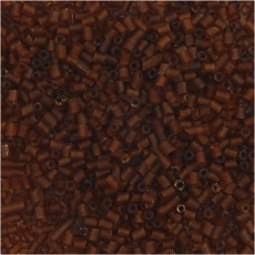 Rocaille Seed Beads 2-cut, D 1,7 mm, Größe 15/0 , Lochgröße 0,5 mm, Braun, 25 g/ 1 Pck