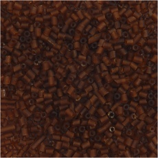 Rocaille Seed Beads 2-cut, D 1,7 mm, Größe 15/0, Lochgröße 0,5 mm, Braun, 25 g/ 1 Pck