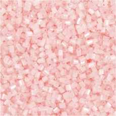Rocaille Seed Beads 2-cut, D 1,7 mm, Größe 15/0 , Lochgröße 0,5 mm, Transparent Rosa, 500 g/ 1 Btl.