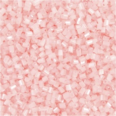 Rocaille Seed Beads 2-cut, D 1,7 mm, Größe 15/0, Lochgröße 0,5 mm, Transparent Rosa, 500 g/ 1 Btl.