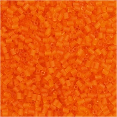 Rocaille Seed Beads 2-cut, D 1,7 mm, Größe 15/0, Lochgröße 0,5 mm, Transparent Orange, 25 g/ 1 Pck