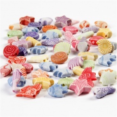Pastell-Mix, Größe 9-12 mm, Lochgröße 1,2 mm, 110 g, 175 ml/ 1 Pck