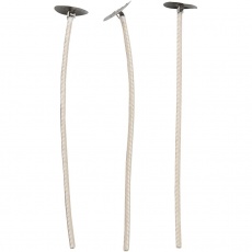Dochte für Kerzen in Gefäßen, Geeignet für Behälter mit 20–65 mm Durchmesser, L 10 cm, Dicke 2 mm, 50 Stk/ 1 Pck