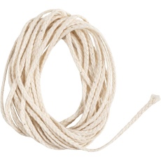 Docht , Geeignet für getauchte Kerzen (Durchm. 15–22 mm) und geformte Kerzen (Durchm. 40–60 mm), 100 g, 3 m/ 1 Pck
