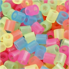 Bügelperlen, Größe 5x5 mm, Lochgröße 2,5 mm, medium, Neonfarben, 30000 sort./ 1 Pck