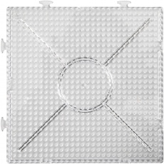 Steckplatte, Großes Quadrat, Größe 15x15 cm, medium, Transparent, 2 Stk/ 1 Pck