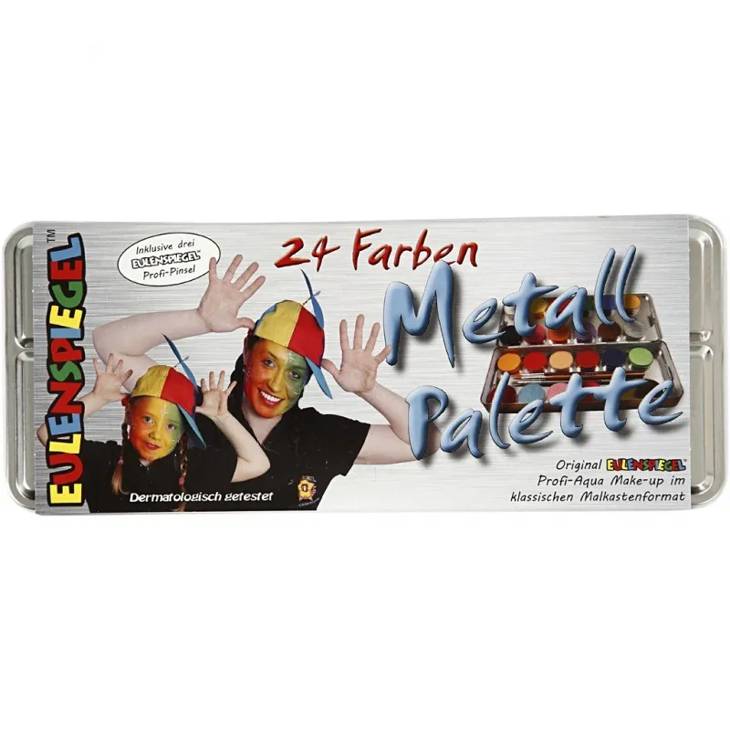 Eulenspiegel Gesichtsschminke, Sortierte Farben, 24 Farbe/ 1 Set