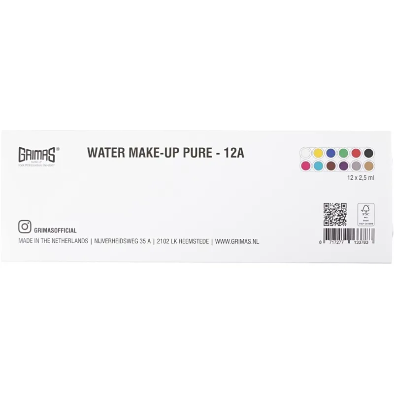 Grimas Schminkpalette, Sortierte Farben, 12x2.50 ml/ 1 Stk