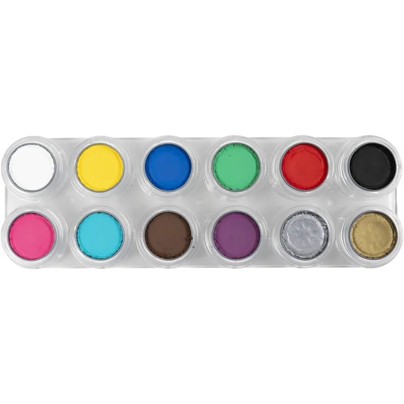 Grimas Schminkpalette, Sortierte Farben, 12x2.50 ml/ 1 Stk