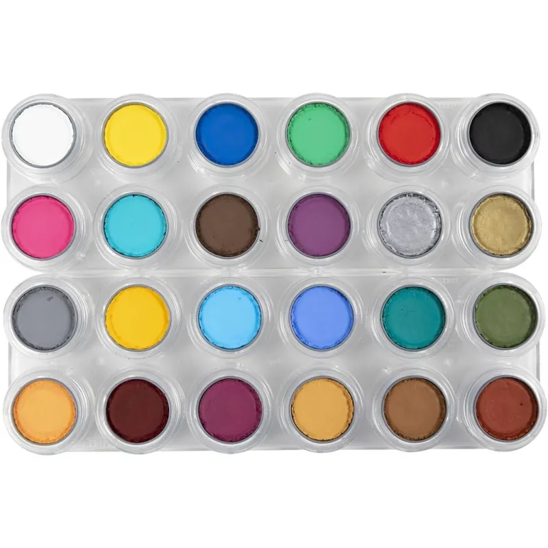 Grimas Schminkpalette, Sortierte Farben, 24x2.50 ml/ 1 Stk