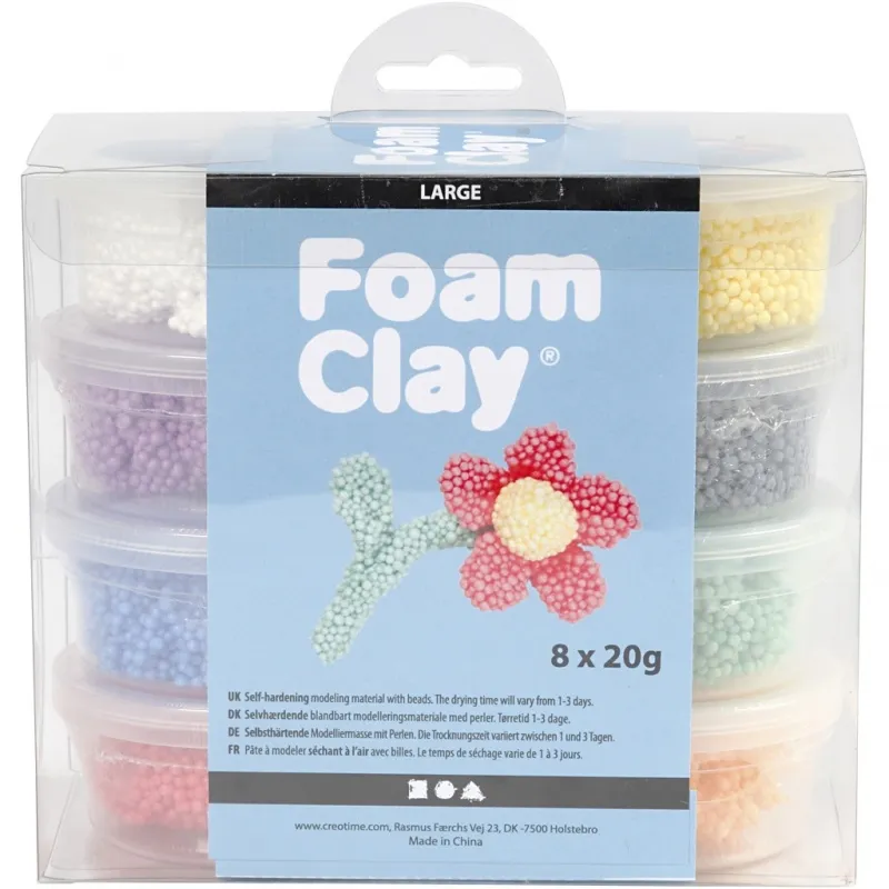 Foam Clay Large, Sortierte Farben, 8x20 g/ 1 Pck