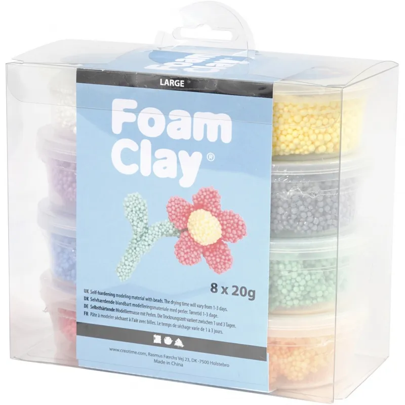 Foam Clay Large, Sortierte Farben, 8x20 g/ 1 Pck