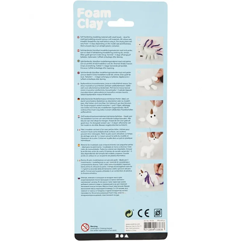 Foam Clay® , Glitter,Metallic, Pink, Flieder, Weiß, 3x14 g/ 1 Pck