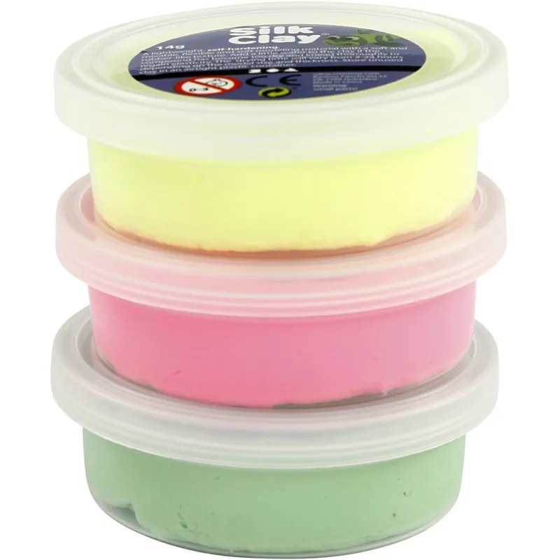 Silk Clay®, Hellgrün, Neonpink, Neongelb, 3x14 g/ 1 Pck