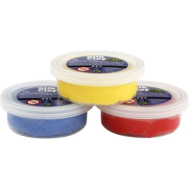 Silk Clay®, Blau, Rot, Gelb, 3x14 g/ 1 Pck