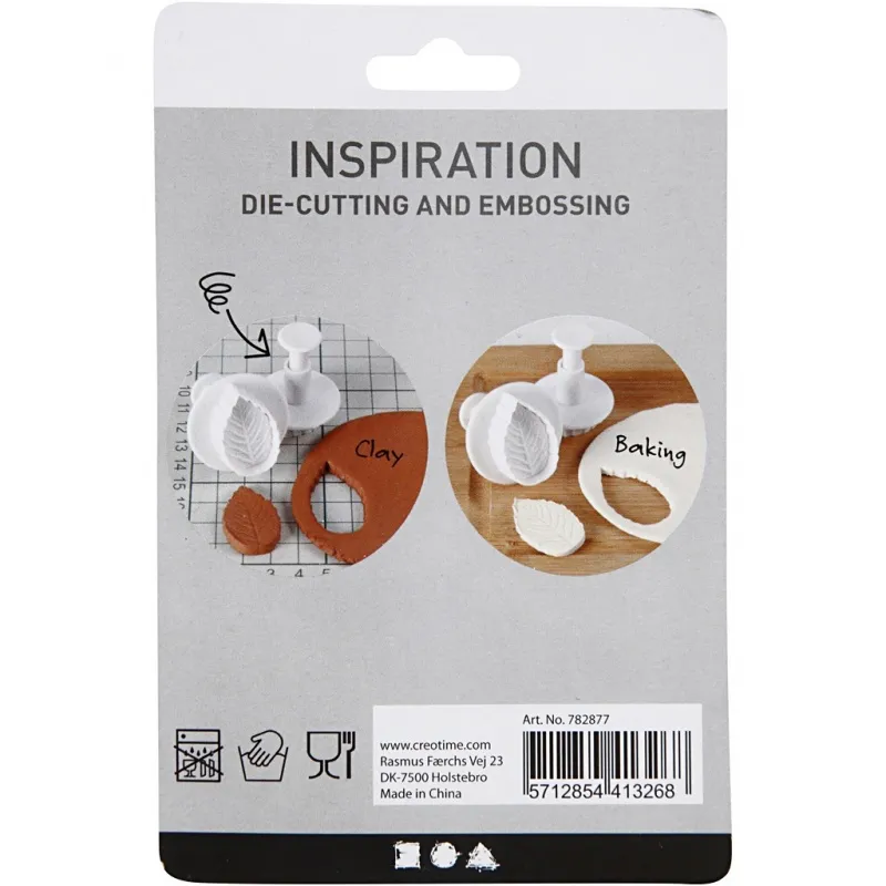 Ausstecher mit Stempelgriff, Stern, D 2,1+2,3+2,6 cm, Weiß, 3 Stk/ 1 Pck
