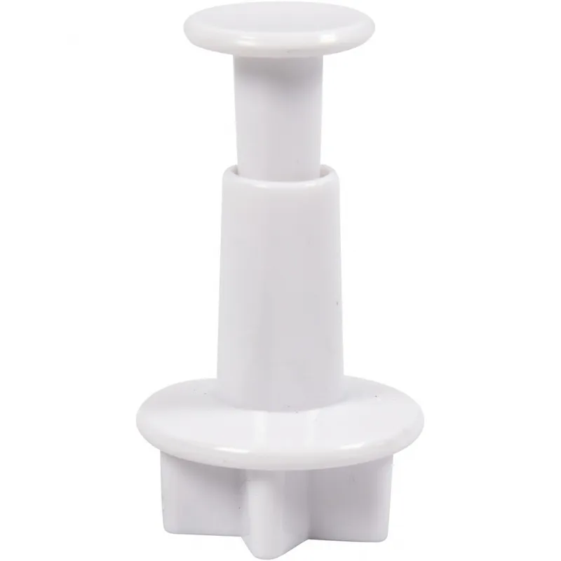 Ausstecher mit Stempelgriff, Stern, D 2,1+2,3+2,6 cm, Weiß, 3 Stk/ 1 Pck
