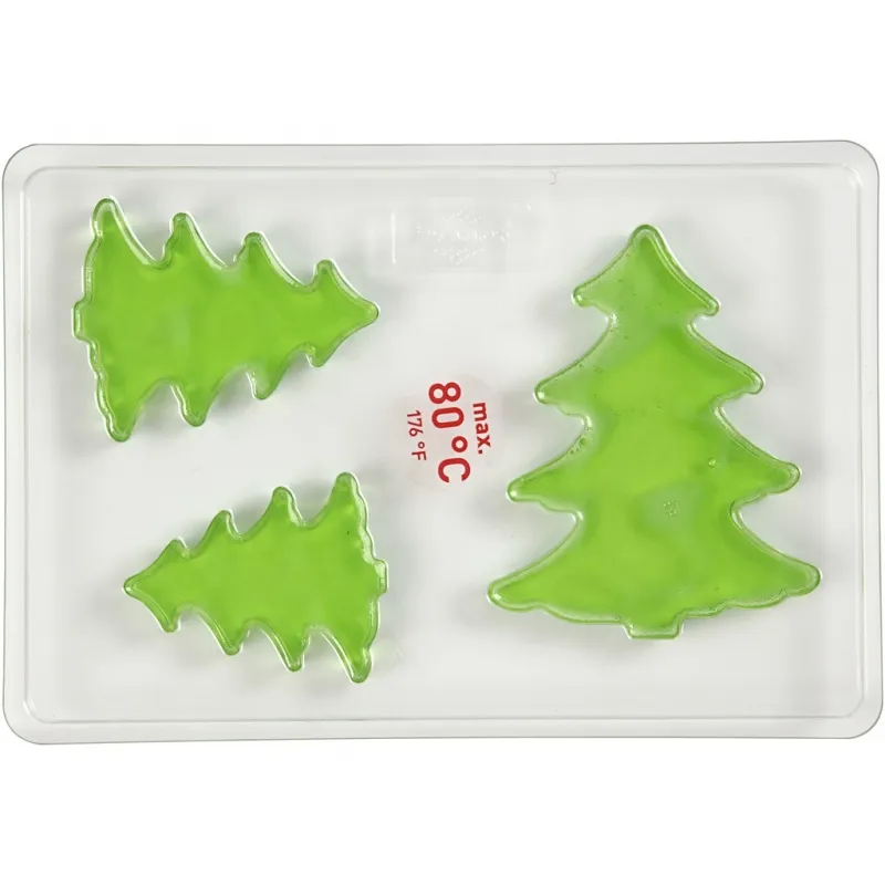 Giessform, Tanne, H 6+8+10 cm, T 9 mm, Größe 14,9x22 cm, 1 Stk