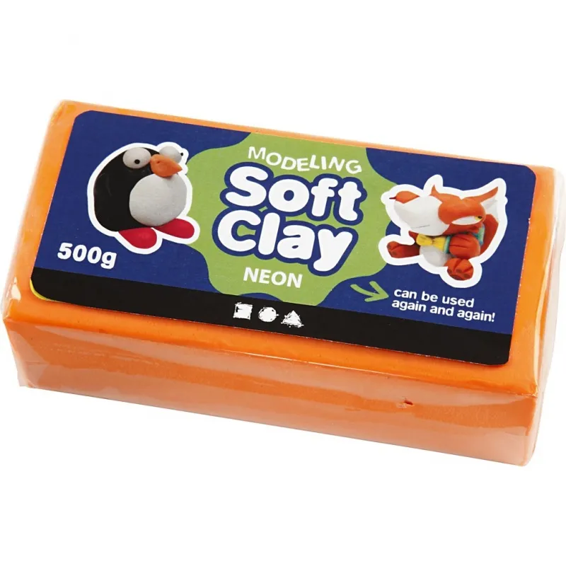 Knetmasse, Größe 13x6x4 cm, Orange, 500 g/ 1 Pck